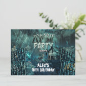 ゾンビ墓地バースデーパーティ招待状 招待状 (スタンド正面)