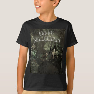 ゾンビ墓地ホラーホラー怖いカスタムハロウィーン Tシャツ