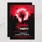 ゾンビ墓地レッドハロウィーン 招待状 (正面/裏面)