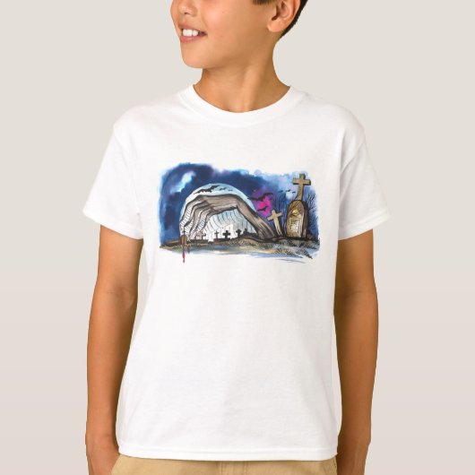 ゾンビ墓地 Tシャツ (正面)