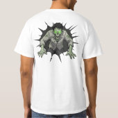 ゾンビ壁破りホラーギフト Tシャツ (裏面)