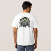 ゾンビ壁破りホラーギフト Tシャツ (裏面フル)