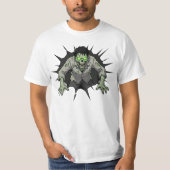 ゾンビ壁破りホラーギフト Tシャツ (正面)