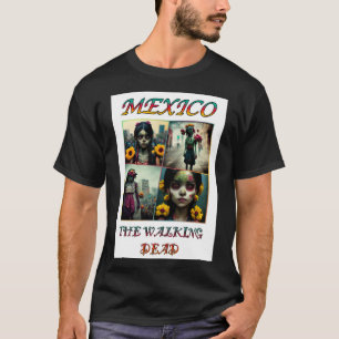ゾンビ女の子の歩くはメキシコで死んだ Tシャツ
