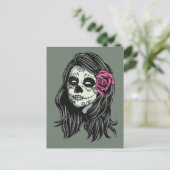 ゾンビ女性カスタムカラー葉書 ポストカード (スタンド正面)