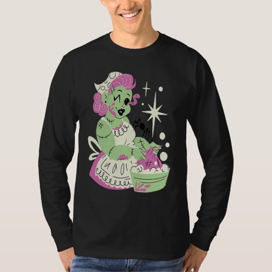 ゾンビ女性母清掃ハロウィン Tシャツ (正面)