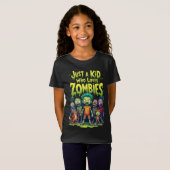 ゾンビ好きな子供 カートゥーン・ハロウィン Tシャツ (正面フル)