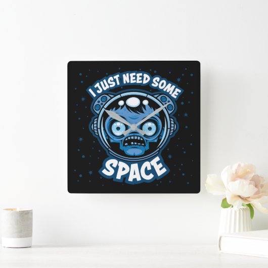 ゾンビ宇宙飛行士は何らかの宇宙を必要とする スクエア壁時計 (ホーム)