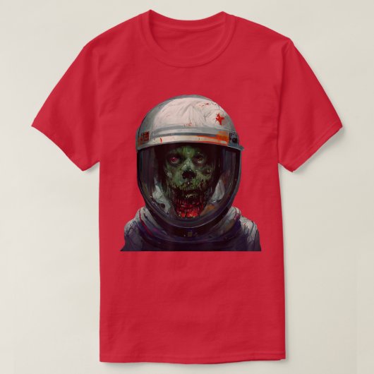 ゾンビ宇宙飛行士ハローウィンパーティ宇宙完全に死んでいなメンズ Tシャツ (デザイン正面)