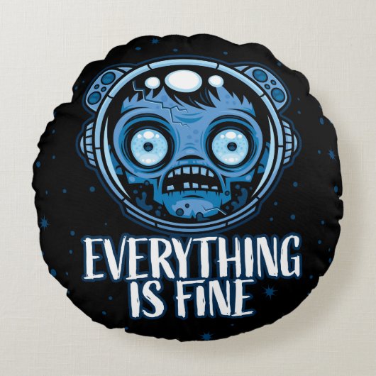 ゾンビ宇宙飛行士素晴らし ラウンドクッション (正面)