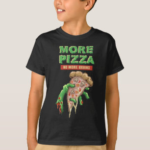 ゾンビ完全に死んでいなピ食べザピザホラーギフト Tシャツ