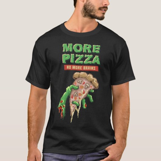 ゾンビ完全に死んでいなピ食べザピザホラーギフト Tシャツ (正面)