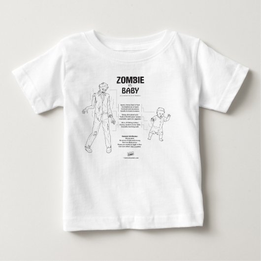 ゾンビ対ベビー ベビーTシャツ (正面)
