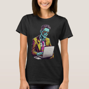 ゾンビ幹部:残業 ハロウィーン Tシャツ