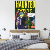 ゾンビ幽霊のよく出る夫ホラーヴィンテージ漫画 キャンバスプリント (インサイチュ (寝室))