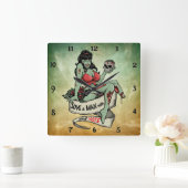 ゾンビ愛 スクエア壁時計 (ホーム)