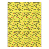 ゾンビ感染ゾーン警告テープ血痕 テーブルクロス (正面)