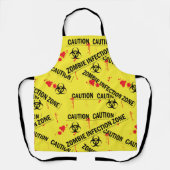 ゾンビ感染ゾーン警告テープ エプロン (正面)