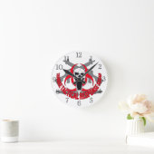 ゾンビ戦術赤 ラウンド壁時計 (ホーム)