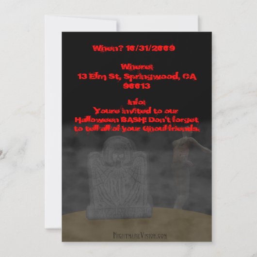 ゾンビ招待状 招待状 (裏面)