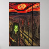 ゾンビ攻撃の夜 | AIアートポスター ポスター (正面)