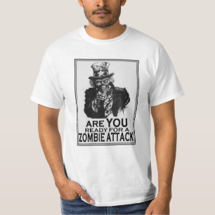 ゾンビ攻撃の準備ができているか Tシャツ