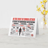 ゾンビ攻撃ノートカードのイベント カード (黄色い花)