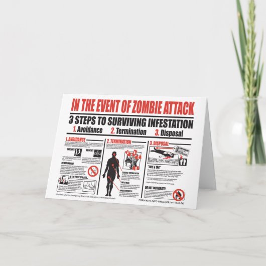 ゾンビ攻撃ノートカードのイベント カード (正面)