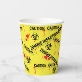 ゾンビ攻撃警告テープ血ハロウィーン 紙コップ (裏面)