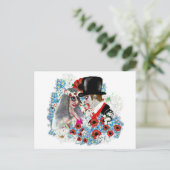 ゾンビ新郎新婦結婚婚約 案内ポストカード (スタンド正面)