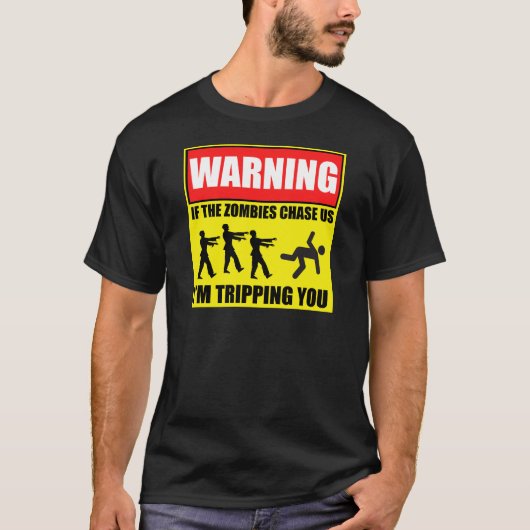 ゾンビ旅行の警告標識 Tシャツ (正面)