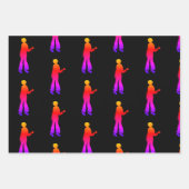 ゾンビ歩くデッドブラックレッド ラッピングペーパーシート (正面3)