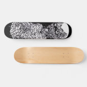 ゾンビ死のメタルブラック&ホワイトアートデッキ スケートボード (横)