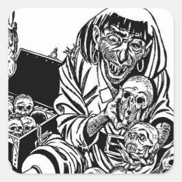 ゾンビ海賊の宝石怪獣ホラーアート スクエアシール
