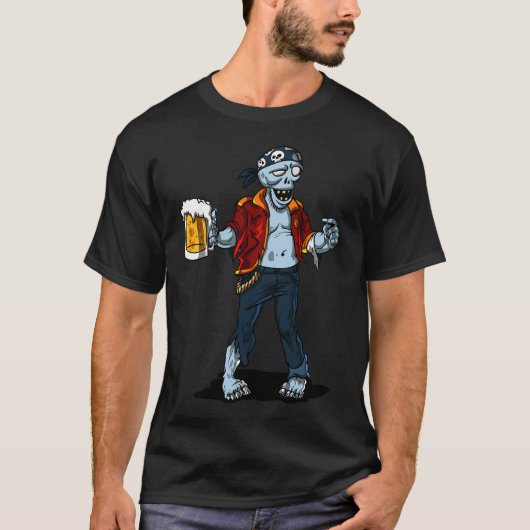ゾンビ海賊ビールハロウィンパーティー Tシャツ (正面)