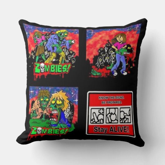 ゾンビ漫画のパターン クッション (正面)