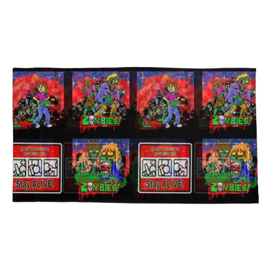 ゾンビ漫画のパターン 枕カバー (裏面)