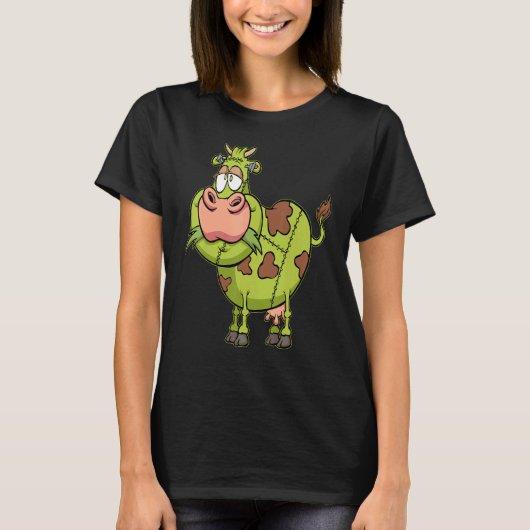 ゾンビ牛のラクなハロウィンコスチューム 農場の動物 牧場 Tシャツ (正面)