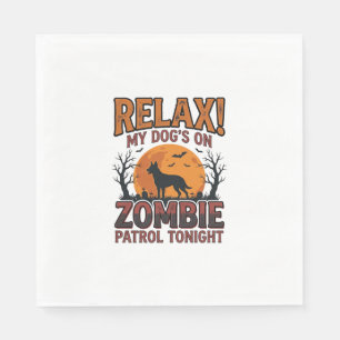 ゾンビ犬パトロール ヴィンテージ ハロウィンTシャツ デザイン_1 スタンダードランチョンナプキン