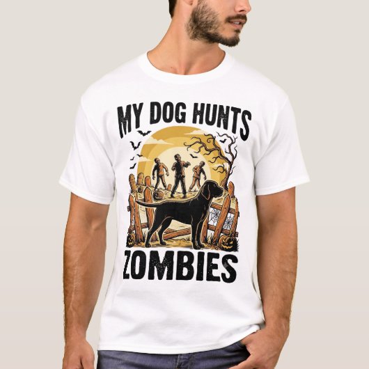 ゾンビ狩りの犬 ビンテージ・ハロウィンTシャツ_1 Tシャツ (正面)