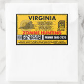 ゾンビ狩り許可一覧 長方形シール (バッグ)