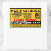 ゾンビ狩り許可状ノースカロライナ 長方形シール (バッグ)
