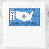 ゾンビ狩り許可 – ZETA 長方形シール (バッグ)