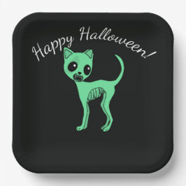 ゾンビ猫のハロウィン ハッピー ハロウィン ペーパープレート