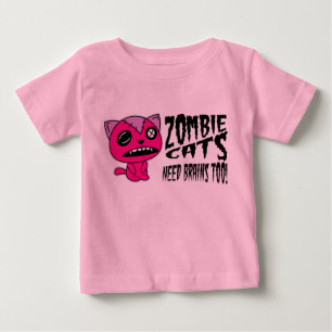 ゾンビ猫の必要性の頭脳余りに! ベビーTシャツ