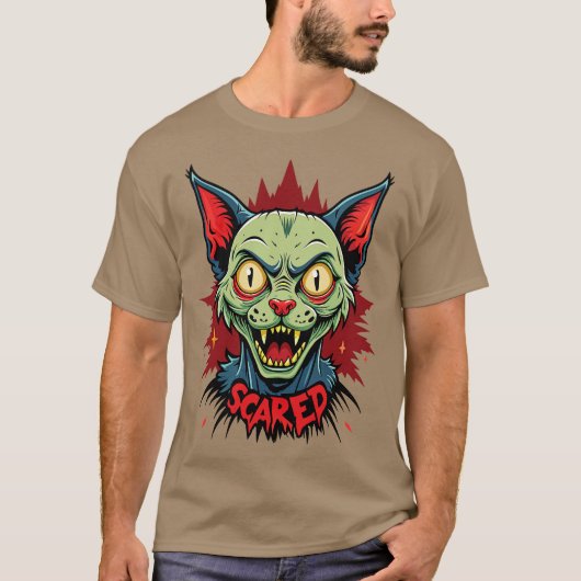 ゾンビ猫の恐怖 Tシャツ (正面)