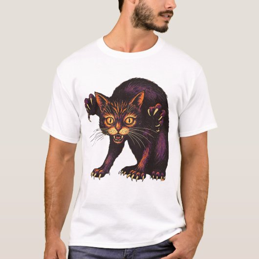 ゾンビ猫 面白い 怖い かわいい 死なない子猫 Tシャツ (正面)