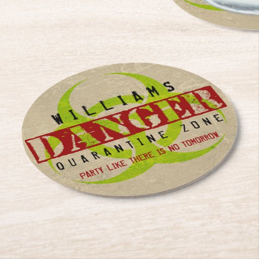 ゾンビ生物学的災害［有害物質］ハローウィンパーティカスタムコースター ラウンドペーパーコースター (アングル)