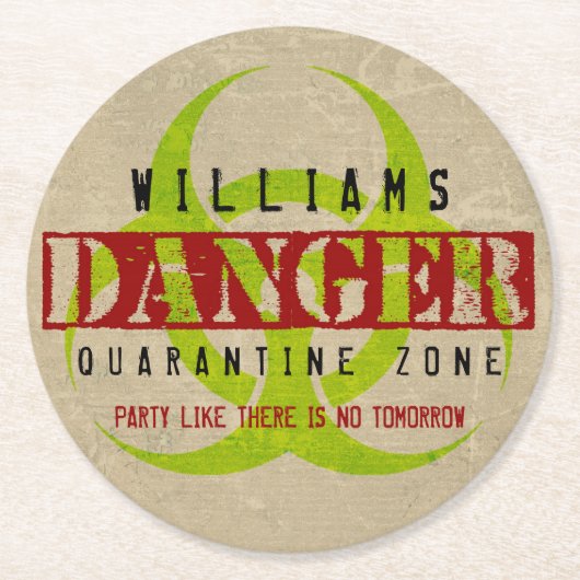 ゾンビ生物学的災害［有害物質］ハローウィンパーティカスタムコースター ラウンドペーパーコースター (正面)