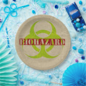 ゾンビ生物学的災害［有害物質］ハローウィンパーティ紙プレート ペーパープレート (パーティー)